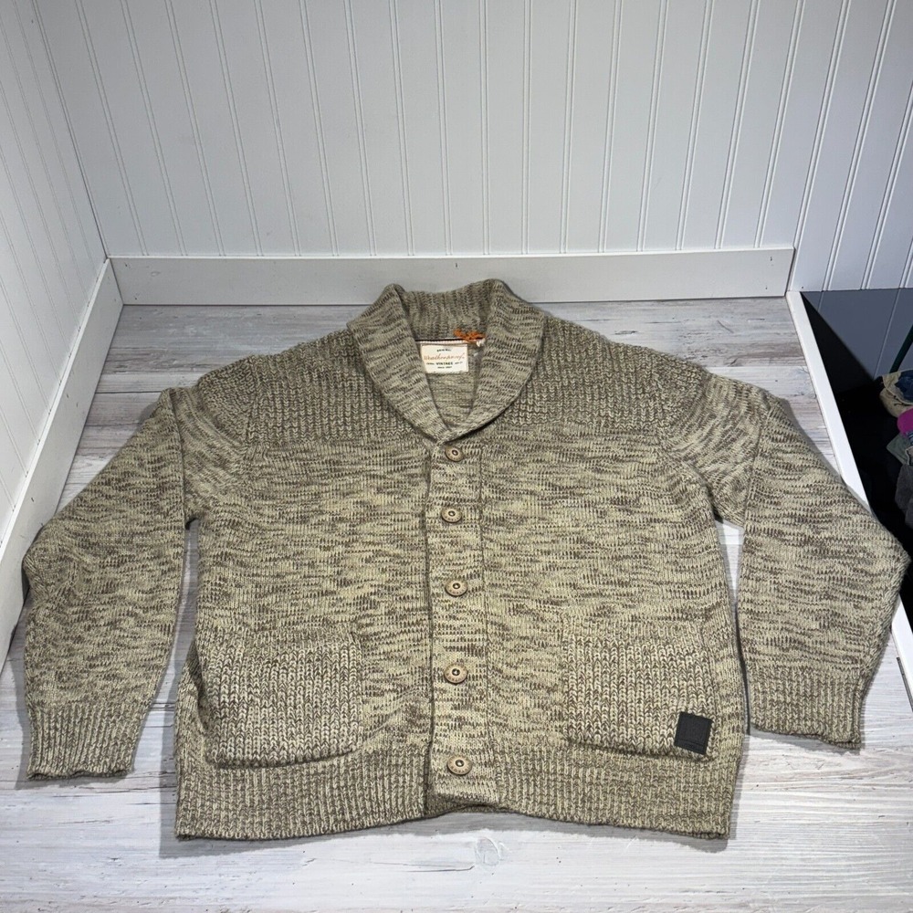 Original Weatherproof Vintage Acrylic‎ Shawl Cardigan Sweater Grandpa Men's XL